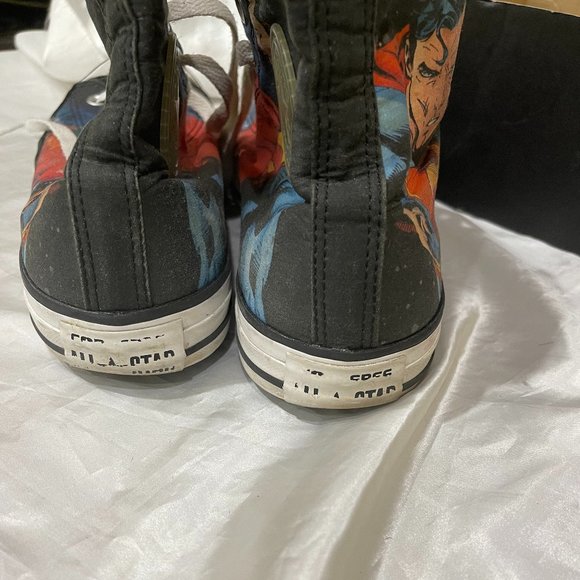 DC Comics Chuck Taylor All Star Superman High Tops Converse Used Sz 9 \ 11 - Picture 5 of 12